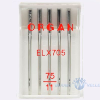 Иглы ORGAN для распошивальных машин ELx705 75/11 (в упаковке 5 шт.)
