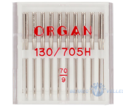 Иглы ORGAN Универсальные 130/705H 70/9 (в упаковке 10 шт.)
