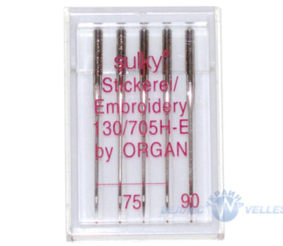 Иглы ORGAN Шелк 130/705S Embroidery 75, 90 (в упаковке 5 шт.)