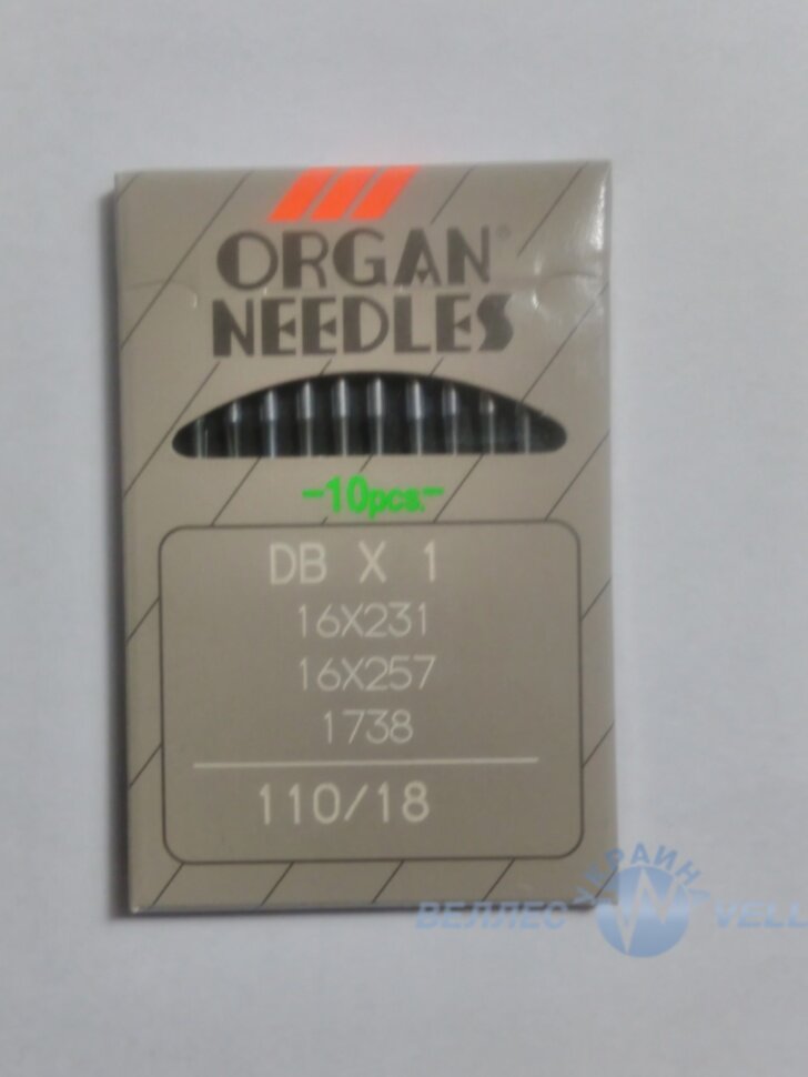 Иглы ORGAN DB-1 №110 для прямострочных промышленных швейных машин