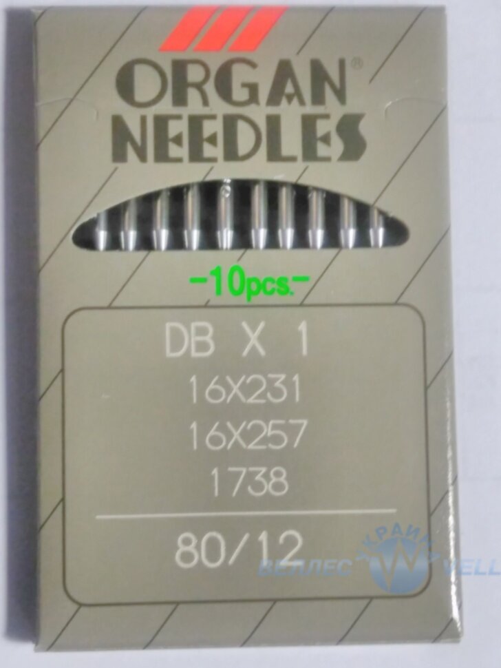 Иглы ORGAN DB-1 №80 для прямострочных промышленных швейных машин
